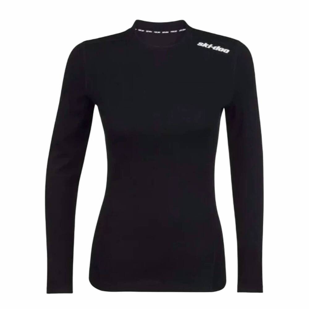 NEW SKI-DOO women's merino base layer thermal long sleeve top in black